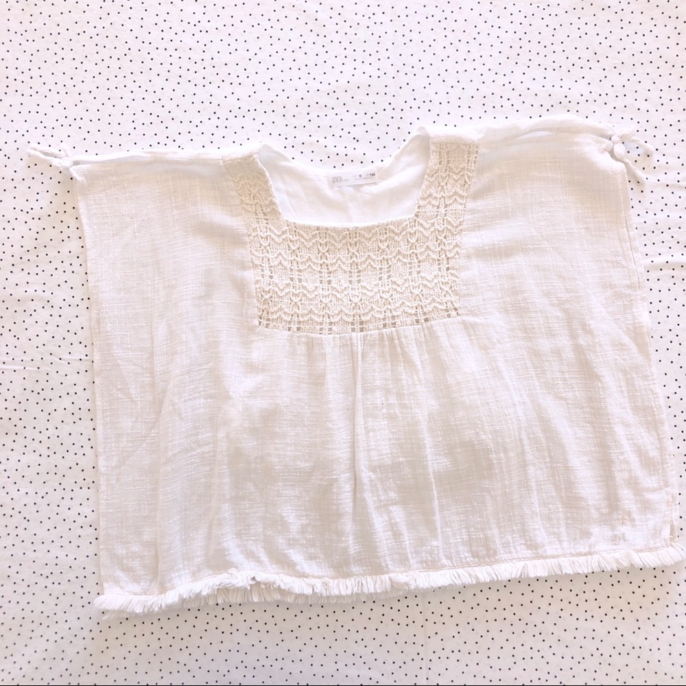 Zara Kids Girls Boho Top embroidered Size 10 140cm